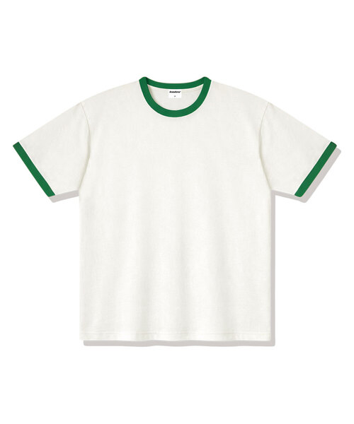ANEWBROS（アニュブロス）の「メイブル リンガールーズフィット半袖Tシャツ4カラー[ANSE_4501]（Tシャツ/カットソー・レディース・ネイビー/ホワイト×ネイビー/ホワイト×グリーン/クリーム・SMALL/MEDIUM/LARGE/X-LARGE）」の3枚目の写真