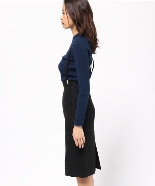 MURUA（ムルーア）の「サス付H/Wループツイードスカート（スカート・レディース・グレー/レッド/ブラック・1(S)/2(M)）」の5枚目の写真