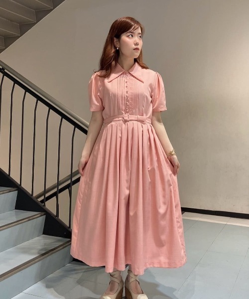 an another angelus(アンアナザーアンジェラス)の「アーチドカラーピンタックヨークワンピース/fint フィント(ワンピース・レディース・ライトブルー/ピンク/ライトグリーン・FREE)」の14枚目の写真