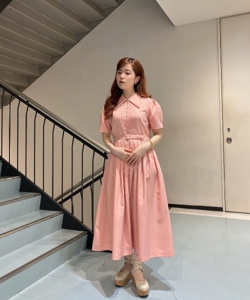 an another angelus(アンアナザーアンジェラス)の「アーチドカラーピンタックヨークワンピース/fint フィント(ワンピース・レディース・ライトブルー/ピンク/ライトグリーン・FREE)」の15枚目の写真