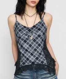 LAGUA GEM（ラグアジェム）の「CHECK LACE CAMI トップス（キャミソール）」