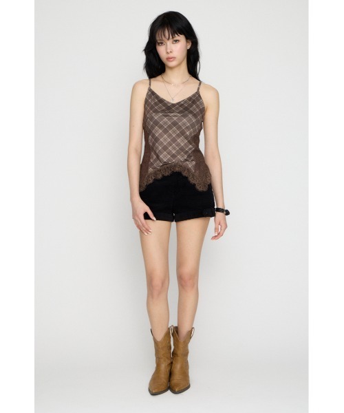 LAGUA GEM(ラグアジェム)の「CHECK LACE CAMI トップス(キャミソール・レディース・ブラウン/ブラック・FREE)」の14枚目の写真