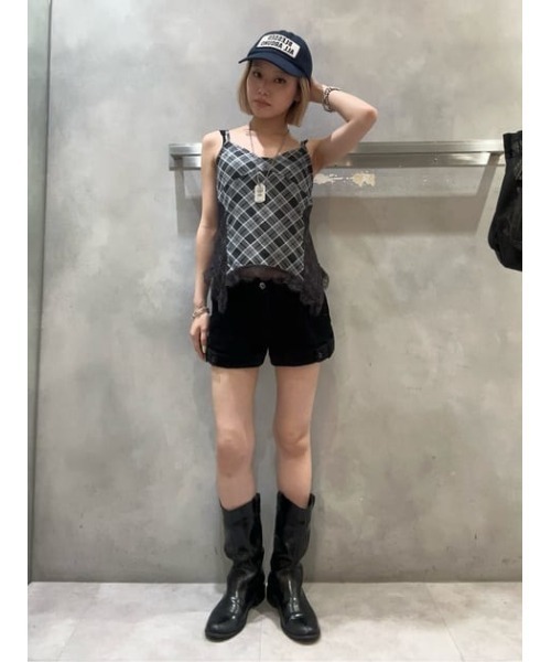 LAGUA GEM(ラグアジェム)の「CHECK LACE CAMI トップス(キャミソール・レディース・ブラウン/ブラック・FREE)」の21枚目の写真