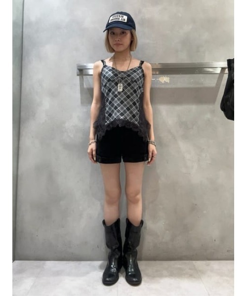 LAGUA GEM(ラグアジェム)の「CHECK LACE CAMI トップス(キャミソール・レディース・ブラウン/ブラック・FREE)」の22枚目の写真