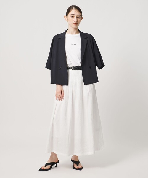 UNITED ARROWS(ユナイテッドアローズ)の「ツイル ハーフスリーブ シャツ ジャケット ‐ストレッチ 防シワ 接触冷感‐(シャツ/ブラウス・レディース・ピンク/ネイビー/ダークブラウン・FREE)」の11枚目の写真