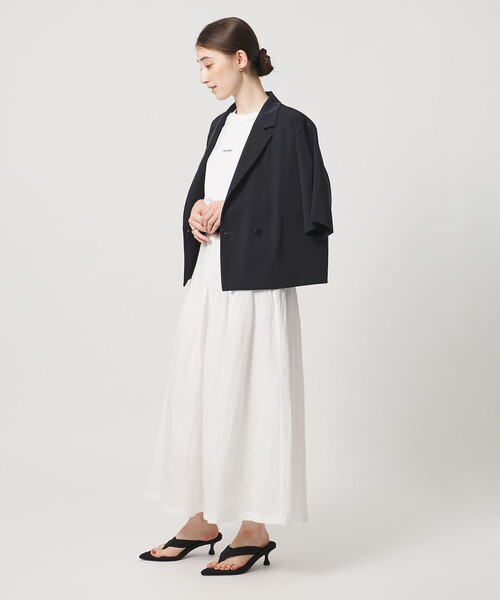 UNITED ARROWS(ユナイテッドアローズ)の「ツイル ハーフスリーブ シャツ ジャケット ‐ストレッチ 防シワ 接触冷感‐(シャツ/ブラウス・レディース・ピンク/ネイビー/ダークブラウン・FREE)」の12枚目の写真