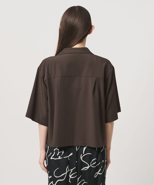 UNITED ARROWS(ユナイテッドアローズ)の「ツイル ハーフスリーブ シャツ ジャケット ‐ストレッチ 防シワ 接触冷感‐(シャツ/ブラウス・レディース・ピンク/ネイビー/ダークブラウン・FREE)」の15枚目の写真