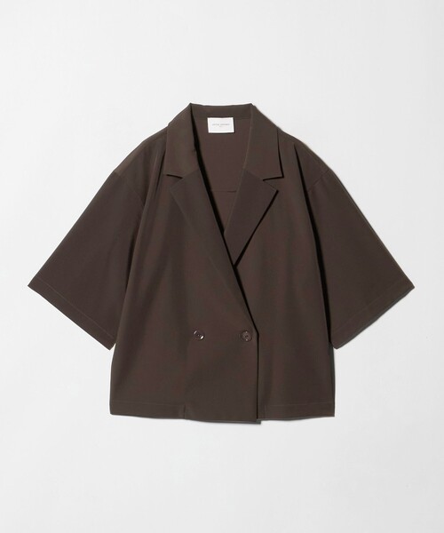 UNITED ARROWS(ユナイテッドアローズ)の「ツイル ハーフスリーブ シャツ ジャケット ‐ストレッチ 防シワ 接触冷感‐(シャツ/ブラウス・レディース・ピンク/ネイビー/ダークブラウン・FREE)」の16枚目の写真