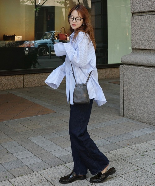 merrylatte(メリーラテ)の「ストライプビッグカフスシャツ(Tシャツ/カットソー・レディース・ブルー・FREE)」の16枚目の写真