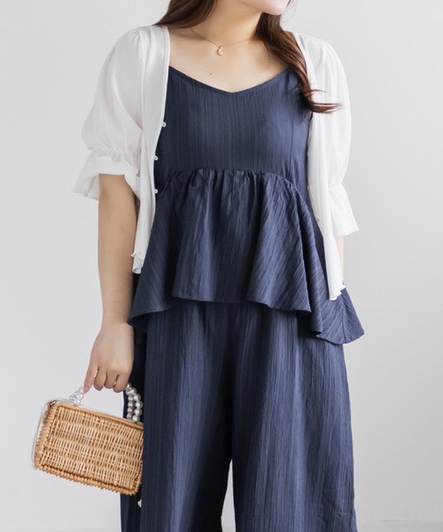 CLETTE(クレット)の「CLETTEオリジナルペプラムサロペット(サロペット/オーバーオール・レディース・オリーブ/ネイビー/ブラック・LL/4L/3L)」の12枚目の写真