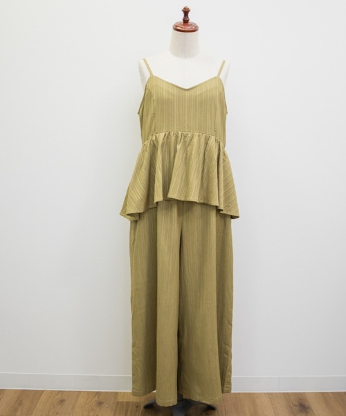 CLETTE(クレット)の「CLETTEオリジナルペプラムサロペット(サロペット/オーバーオール・レディース・オリーブ/ネイビー/ブラック・LL/4L/3L)」の13枚目の写真