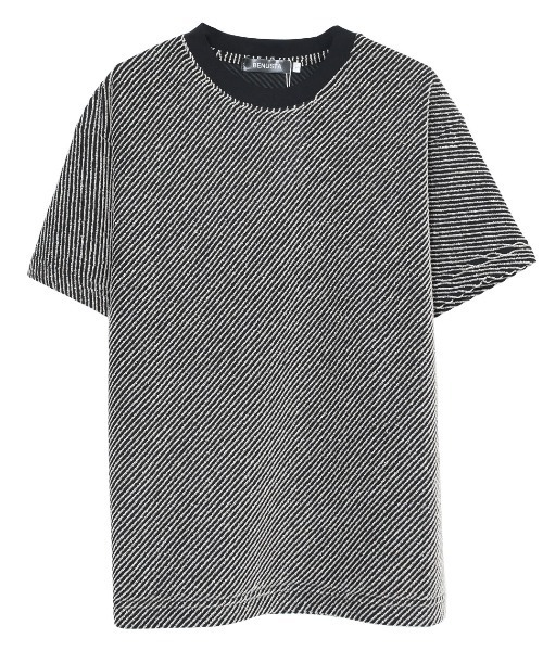 BENUSTA(ベヌスタ)の「『BENUSTA/ベヌスタ』クルーネックデザイン半袖カットソー【GC】(Tシャツ/カットソー・メンズ・ホワイト/ブラック・L/M)」の5枚目の写真