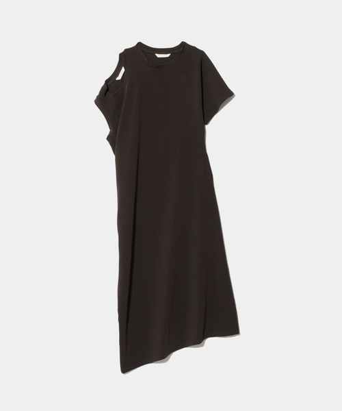 beautiful people(ビューティフルピープル)の「double-neck triacetate double cloth dress(ワンピース・レディース・ボルドー/ブラック・38)」の1枚目の写真