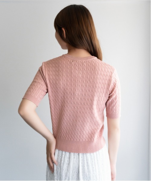 GORGE（ゴージ）の「《ケーブル編み×ゴールドボタン》カーディガン／フェミニン／春夏／全4色（カーディガン/ボレロ・レディース・ライトブルー/ネイビー/オフホワイト/ピンク・F）」の22枚目の写真