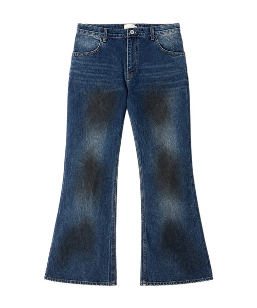 Chikashitsu +(チカシツプラス)の「【Chikashitsu +】dirty wash flare denim pants / 【チカシツプラス】ダーティーウォッシュフレアデニムパンツ(デニムパンツ・メンズ・ブルー・L/M/S)」の12枚目の写真