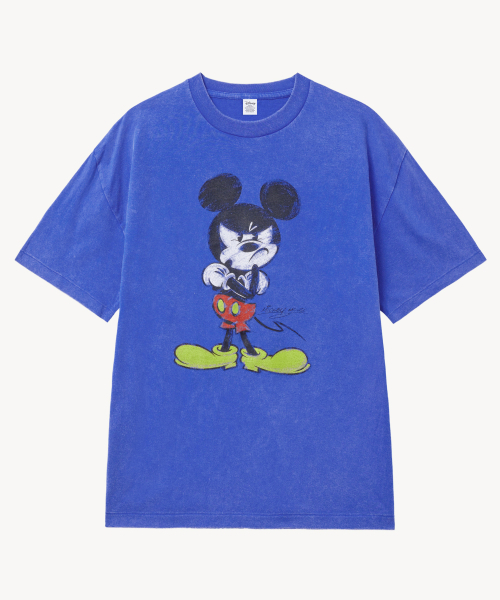 VTWO(ブイツー)の「フェイドウォッシングヘアバングス_ミッキー_ Tシャツ (BLUE)(Tシャツ/カットソー・レディース・その他・LARGE/MEDIUM)」の2枚目の写真