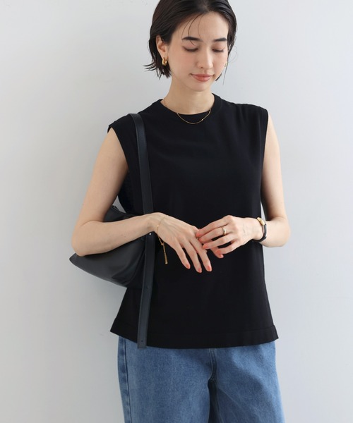 evernavy(エバーネイビー)の「コットンニットノースリーブトップス/ベスト(ニット/セーター・レディース・ブラウン/オフホワイト/ブラック・MT/M)」の14枚目の写真