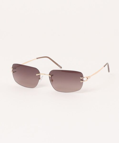 Chikashitsu +(チカシツプラス)の「【Chikashitsu +】rimless sunglasses 2 (3color) / 【チカシツプラス】リムレスカラーサングラス(サングラス・メンズ・ブラック×ゴールド/ブラック×シルバー/ブラウン・ONE SIZE)」の3枚目の写真