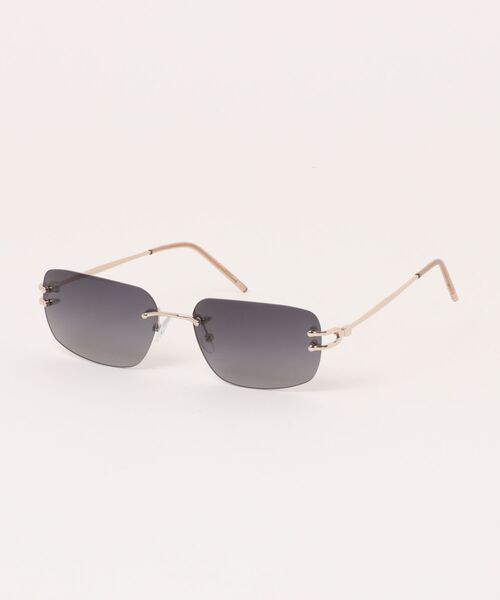 Chikashitsu +(チカシツプラス)の「【Chikashitsu +】rimless sunglasses 2 (3color) / 【チカシツプラス】リムレスカラーサングラス(サングラス・メンズ・ブラック×ゴールド/ブラック×シルバー/ブラウン・ONE SIZE)」の2枚目の写真