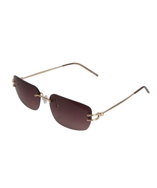 Chikashitsu +(チカシツプラス)の「【Chikashitsu +】rimless sunglasses 2 (3color) / 【チカシツプラス】リムレスカラーサングラス(サングラス・メンズ・ブラック×ゴールド/ブラック×シルバー/ブラウン・ONE SIZE)」の14枚目の写真