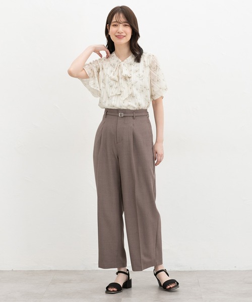 Honeys(ハニーズ)の「【接触冷感】ひんやり裏地ボウタイブラウス(シャツ/ブラウス・レディース・レッド系その他2/ネイビー系1/ホワイト系その他2・L/3L/LL/M/S)」の12枚目の写真
