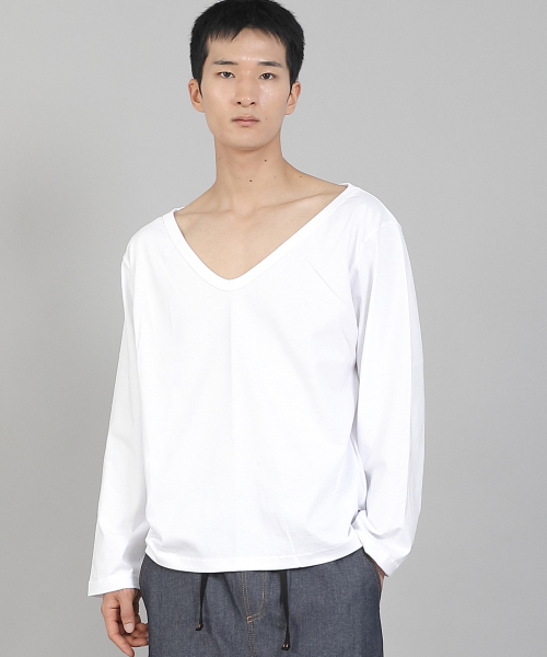 SAINTCREW(セントクルー)の「無地BIG Vネック16sコットン長袖TシャツBIGV-889ホワイト(Tシャツ/カットソー・メンズ・その他・LARGE/MEDIUM/X-LARGE/XXXX-LARGE/XXX-LARGE/XX-LARGE)」の14枚目の写真
