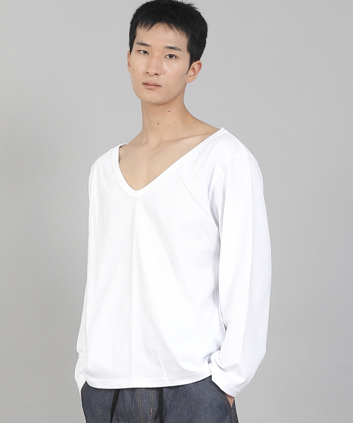 SAINTCREW(セントクルー)の「無地BIG Vネック16sコットン長袖TシャツBIGV-889ホワイト(Tシャツ/カットソー・メンズ・その他・LARGE/MEDIUM/X-LARGE/XXXX-LARGE/XXX-LARGE/XX-LARGE)」の13枚目の写真