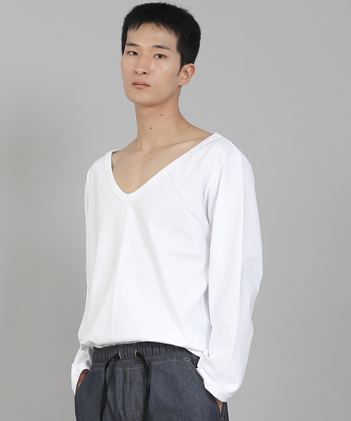 SAINTCREW(セントクルー)の「無地BIG Vネック16sコットン長袖TシャツBIGV-889ホワイト(Tシャツ/カットソー・メンズ・その他・LARGE/MEDIUM/X-LARGE/XXXX-LARGE/XXX-LARGE/XX-LARGE)」の12枚目の写真