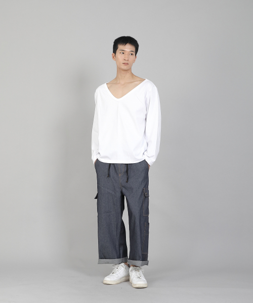 SAINTCREW(セントクルー)の「無地BIG Vネック16sコットン長袖TシャツBIGV-889ホワイト(Tシャツ/カットソー・メンズ・その他・LARGE/MEDIUM/X-LARGE/XXXX-LARGE/XXX-LARGE/XX-LARGE)」の10枚目の写真