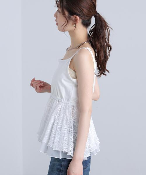 FREE'S MART(フリーズマート)の「【はかなコラボ】ティアードペプラムキャミ〈MFM〉(Tシャツ/カットソー・レディース・ホワイト系その他/ホワイト・FREE)」の15枚目の写真