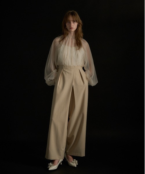 セール】Lace layered rap pants dress（パンツドレス）｜LE'RURE