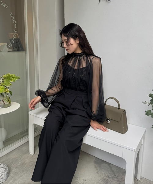 LE'RURE(リルアー)の「Lace layered rap pants dress(パンツドレス・レディース・ブラック/ベージュ・M-Long/MEDIUM/SMALL)」の18枚目の写真