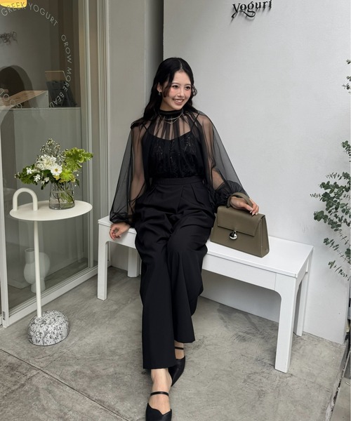LE'RURE(リルアー)の「Lace layered rap pants dress(パンツドレス・レディース・ブラック/ベージュ・M-Long/MEDIUM/SMALL)」の19枚目の写真