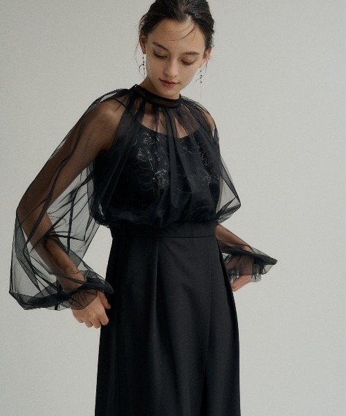LE'RURE(リルアー)の「Lace layered rap pants dress(パンツドレス・レディース・ブラック/ベージュ・M-Long/MEDIUM/SMALL)」の21枚目の写真