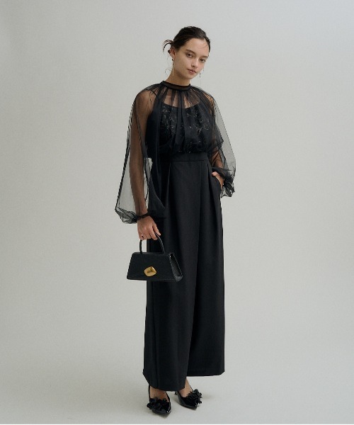LE'RURE(リルアー)の「Lace layered rap pants dress(パンツドレス・レディース・ブラック/ベージュ・M-Long/MEDIUM/SMALL)」の8枚目の写真