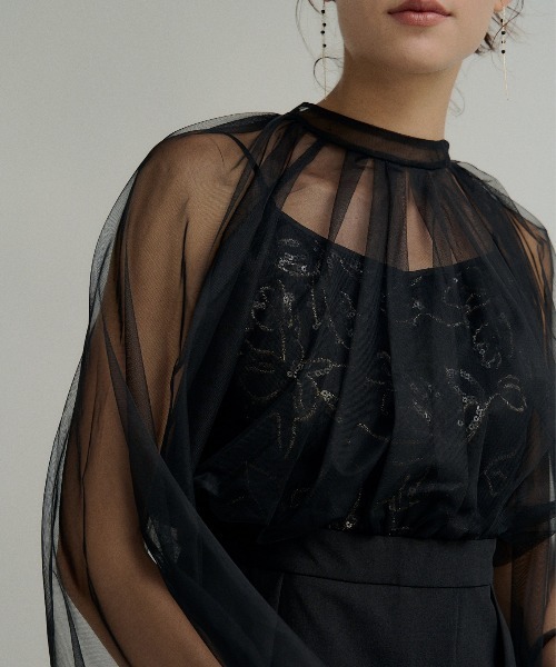LE'RURE(リルアー)の「Lace layered rap pants dress(パンツドレス・レディース・ブラック/ベージュ・M-Long/MEDIUM/SMALL)」の9枚目の写真