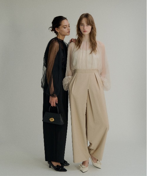 LE'RURE(リルアー)の「Lace layered rap pants dress(パンツドレス・レディース・ブラック/ベージュ・M-Long/MEDIUM/SMALL)」の11枚目の写真
