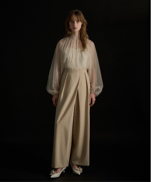 LE'RURE(リルアー)の「Lace layered rap pants dress(パンツドレス・レディース・ブラック/ベージュ・M-Long/MEDIUM/SMALL)」の14枚目の写真