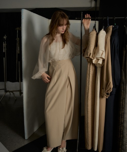 LE'RURE(リルアー)の「Lace layered rap pants dress(パンツドレス・レディース・ブラック/ベージュ・M-Long/MEDIUM/SMALL)」の6枚目の写真
