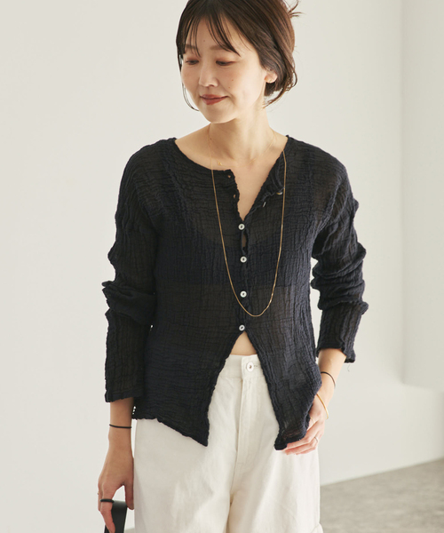 plage(プラージュ)の「《追加》LES ATELIERS FRANCAIS DE CONFECTION 別注 OPEN BTN 2WAY ブラウス 3(シャツ/ブラウス・レディース・ブラック・FREE)」の15枚目の写真