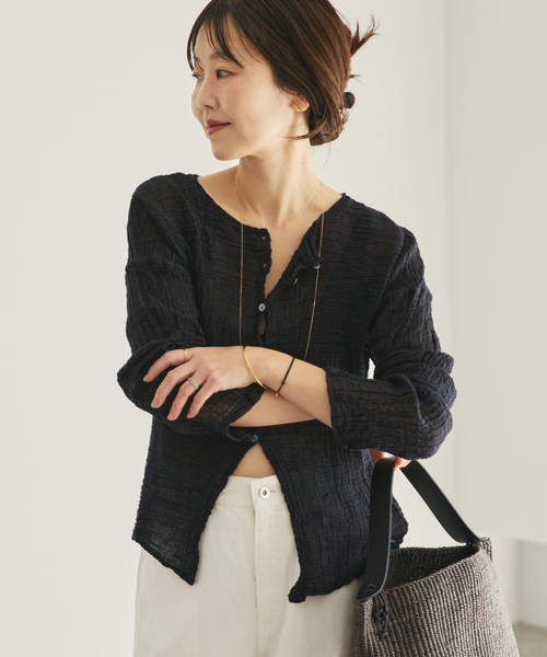 plage(プラージュ)の「《追加》LES ATELIERS FRANCAIS DE CONFECTION 別注 OPEN BTN 2WAY ブラウス 3(シャツ/ブラウス・レディース・ブラック・FREE)」の16枚目の写真