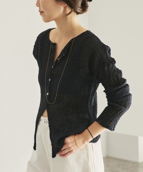 plage(プラージュ)の「《追加》LES ATELIERS FRANCAIS DE CONFECTION 別注 OPEN BTN 2WAY ブラウス 3(シャツ/ブラウス・レディース・ブラック・FREE)」の17枚目の写真