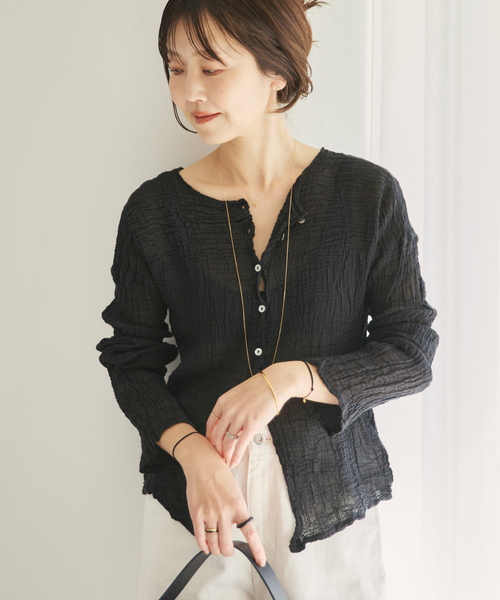 plage(プラージュ)の「《追加》LES ATELIERS FRANCAIS DE CONFECTION 別注 OPEN BTN 2WAY ブラウス 3(シャツ/ブラウス・レディース・ブラック・FREE)」の19枚目の写真