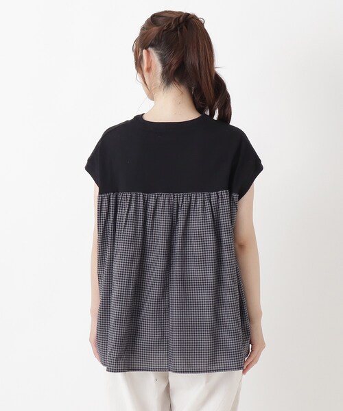 one'sterrace(ワンズテラス)の「異素材ペプラムプルオーバー(Tシャツ/カットソー・レディース・アイボリー系8/その他/ブラック系8・02)」の6枚目の写真