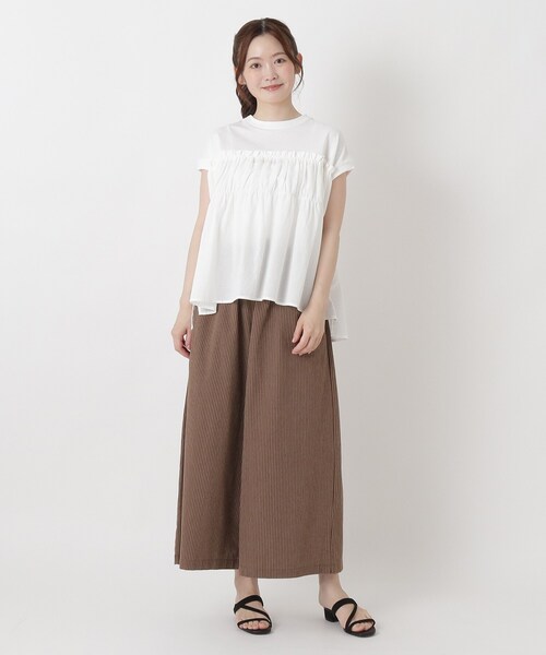 one'sterrace(ワンズテラス)の「異素材ペプラムプルオーバー(Tシャツ/カットソー・レディース・アイボリー系8/その他/ブラック系8・02)」の12枚目の写真