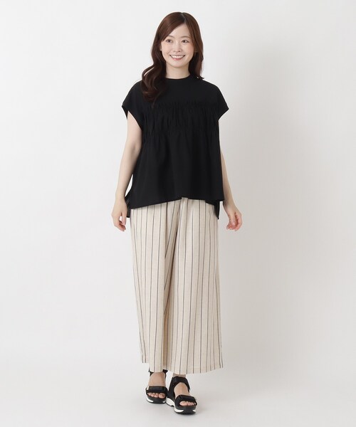 one'sterrace(ワンズテラス)の「異素材ペプラムプルオーバー(Tシャツ/カットソー・レディース・アイボリー系8/その他/ブラック系8・02)」の14枚目の写真