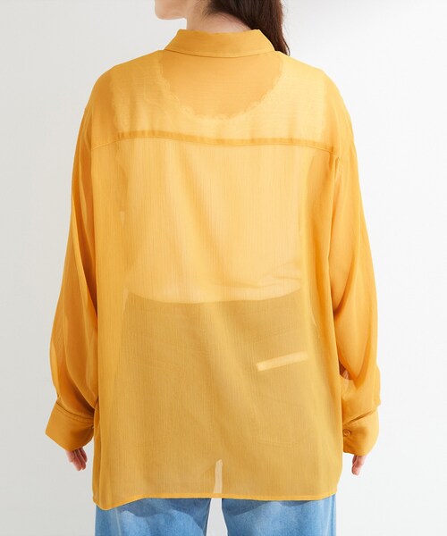 SHOO・LA・RUE(シューラルー)の「【洗濯機可】ダブルポケット 楊柳しぼしぼシアーシャツ(シャツ/ブラウス・レディース・イエロー/ブルー/ブラック/ライトベージュ・00)」の13枚目の写真