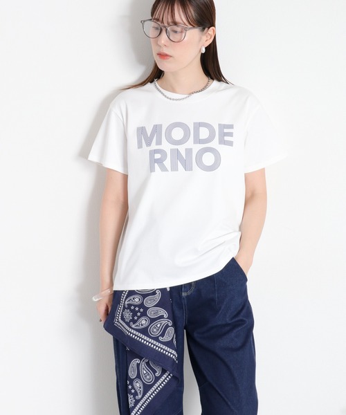 cepo(セポ)の「〈接触冷感 ICE TEE〉ロゴプリントショートスリーブTee(Tシャツ/カットソー・レディース・ブラック/オフホワイト・M)」の1枚目の写真