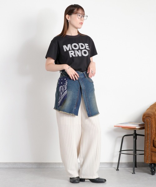 cepo(セポ)の「〈接触冷感 ICE TEE〉ロゴプリントショートスリーブTee(Tシャツ/カットソー・レディース・ブラック/オフホワイト・M)」の5枚目の写真