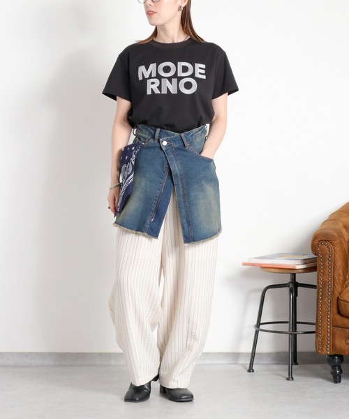 cepo(セポ)の「〈接触冷感 ICE TEE〉ロゴプリントショートスリーブTee(Tシャツ/カットソー・レディース・ブラック/オフホワイト・M)」の6枚目の写真